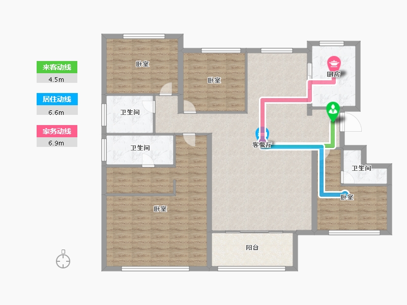 山东省-潍坊市-凡尔赛花园-130.99-户型库-动静线