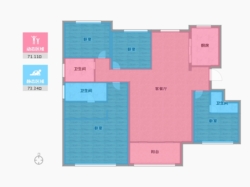 山东省-潍坊市-凡尔赛花园-130.99-户型库-动静分区