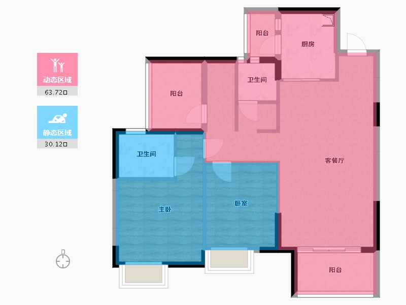 广东省-广州市-佳兆业金域天下-83.93-户型库-动静分区