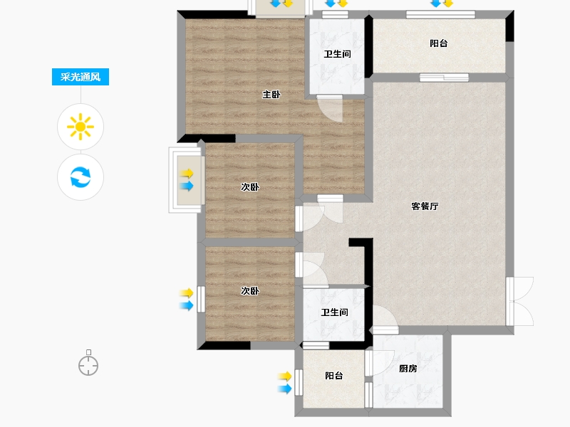 四川省-德阳市-香江国际-89.00-户型库-采光通风