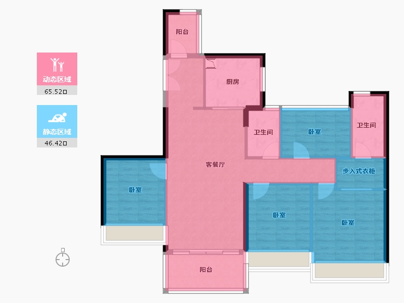 广东省-广州市-时代花城-101.00-户型库-动静分区