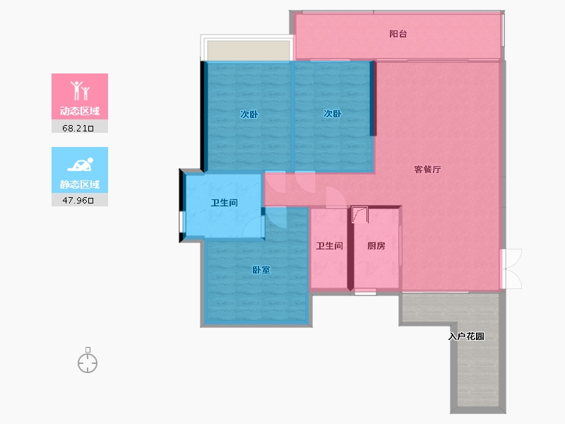 湖南省-郴州市-德润龙庭-116.44-户型库-动静分区