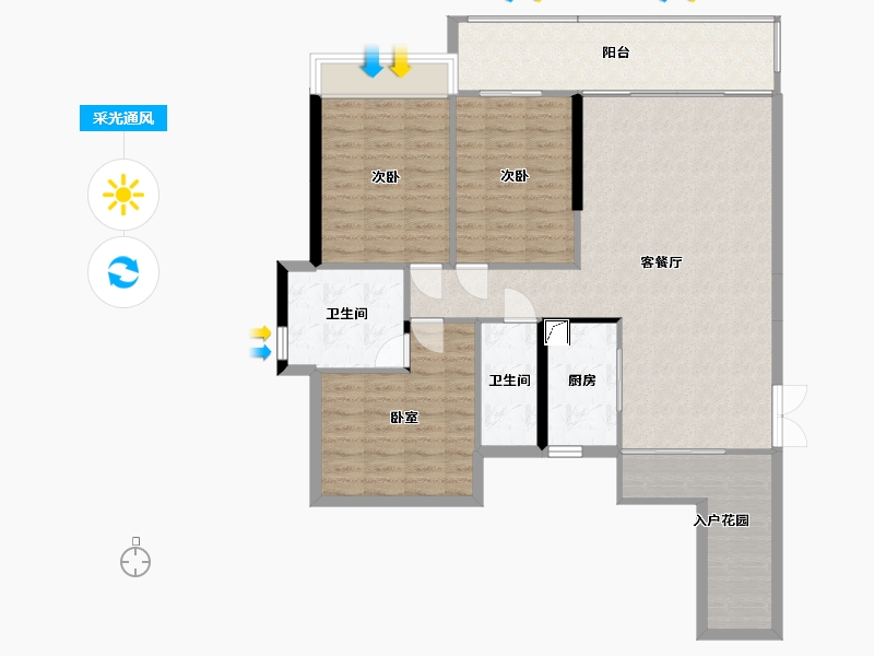 湖南省-郴州市-德润龙庭-116.44-户型库-采光通风