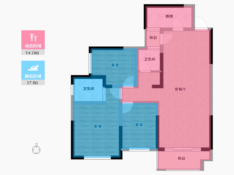 湖南省-长沙市-天元国际公寓-81.18-户型库-动静分区