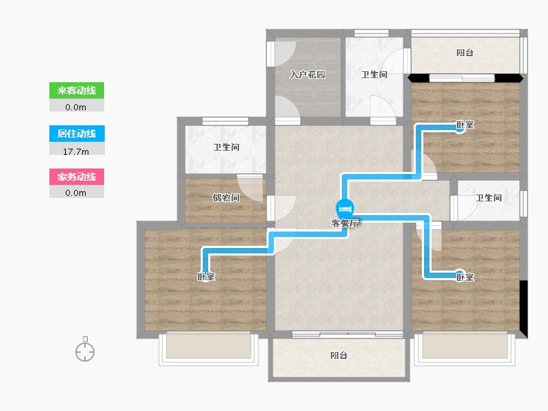 湖南省-郴州市-雄森梅溪城-87.89-户型库-动静线