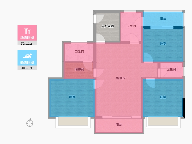 湖南省-郴州市-雄森梅溪城-87.89-户型库-动静分区