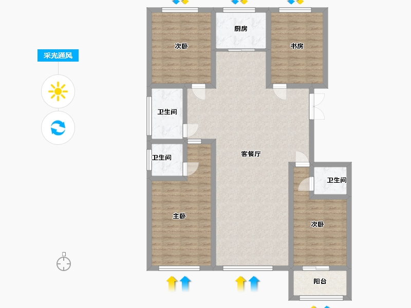 山东省-潍坊市-金庆纳帕溪谷-121.60-户型库-采光通风