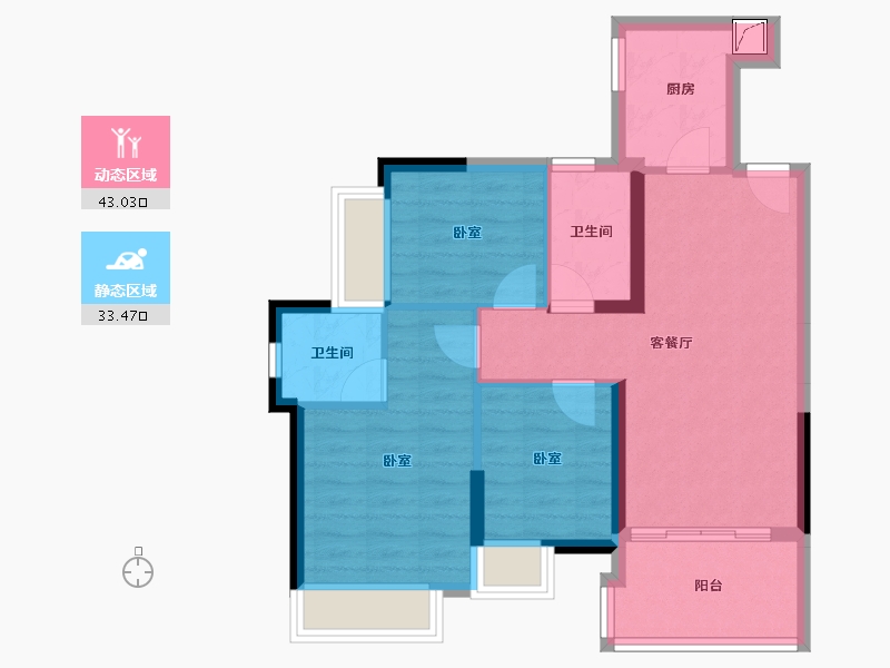 广东省-佛山市-海逸桃花源记-67.60-户型库-动静分区