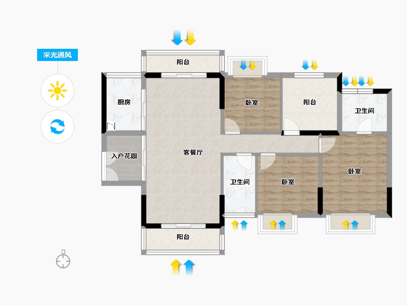 广东省-广州市-南沙星河丹堤-99.63-户型库-采光通风