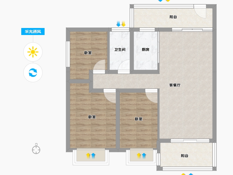 广东省-湛江市-新科桃园-75.14-户型库-采光通风