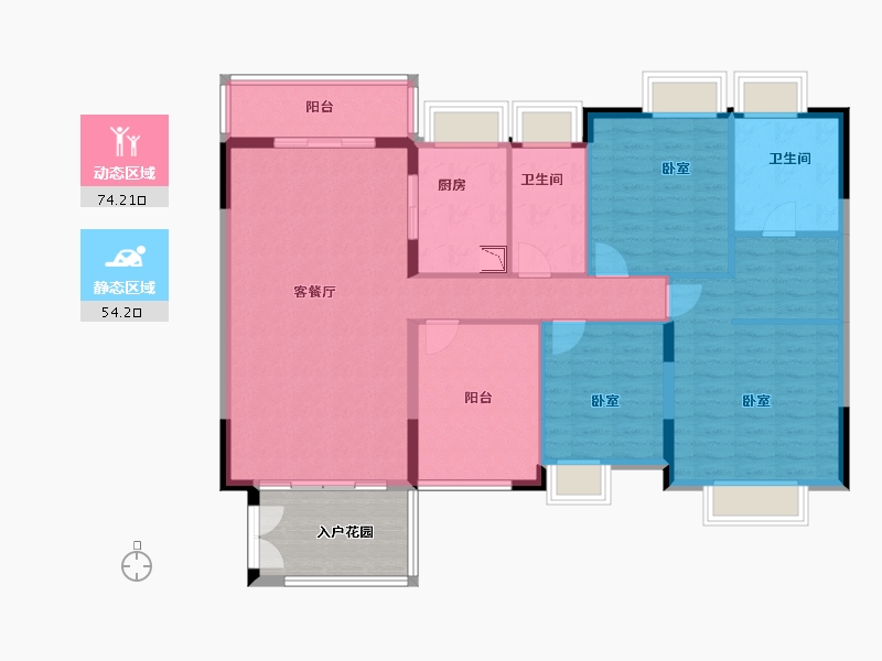 广东省-广州市-南沙星河丹堤-124.39-户型库-动静分区