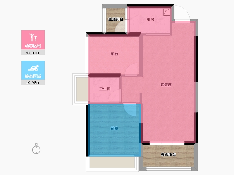 广东省-湛江市-华双济海花园-55.69-户型库-动静分区