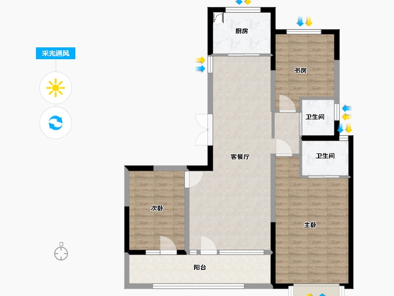 山东省-潍坊市-泽信天著-102.54-户型库-采光通风