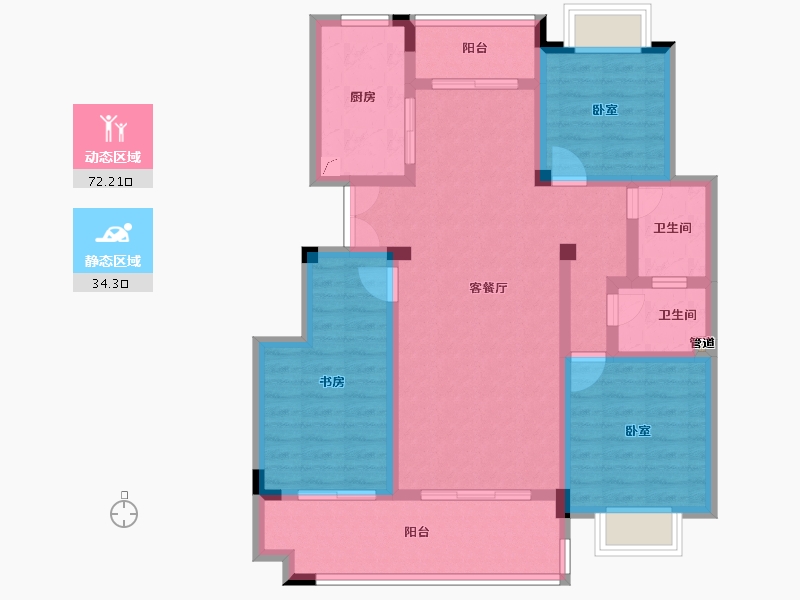 安徽省-黄山市-滨江画苑-94.01-户型库-动静分区