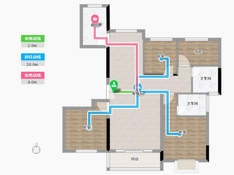 湖南省-怀化市-洪江江东府-103.51-户型库-动静线