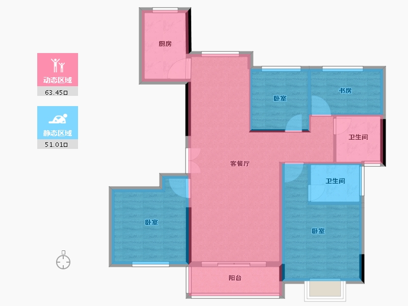 湖南省-怀化市-洪江江东府-103.51-户型库-动静分区