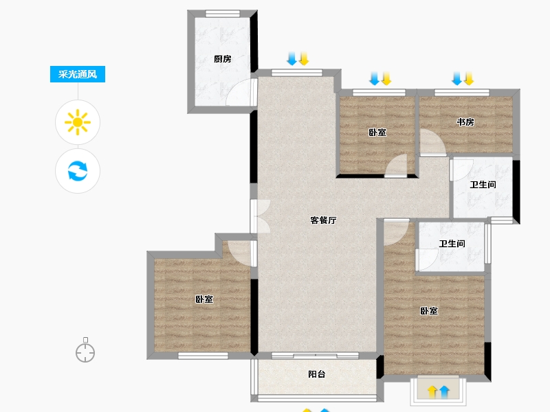 湖南省-怀化市-洪江江东府-103.51-户型库-采光通风