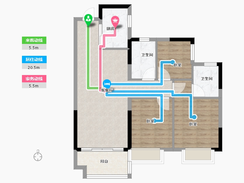 广东省-佛山市-金地海逸悦江-76.19-户型库-动静线