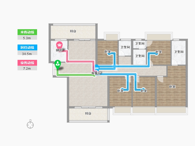 湖南省-郴州市-东方锦绣庄园-144.40-户型库-动静线