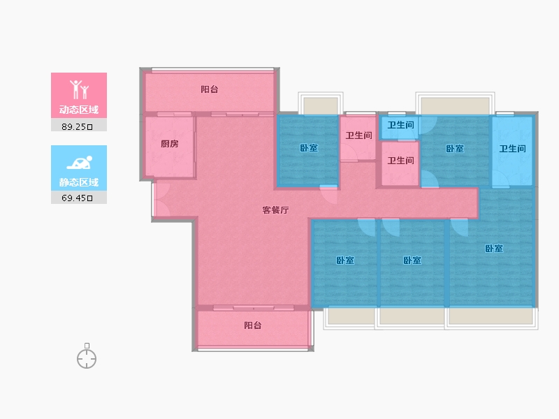 湖南省-郴州市-东方锦绣庄园-144.40-户型库-动静分区