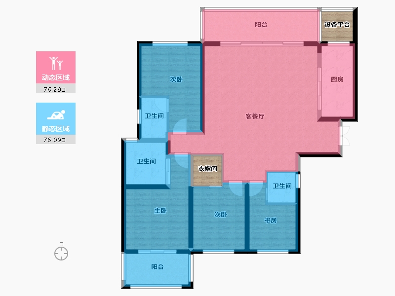 湖南省-长沙市-梅溪湖金茂湾-143.89-户型库-动静分区