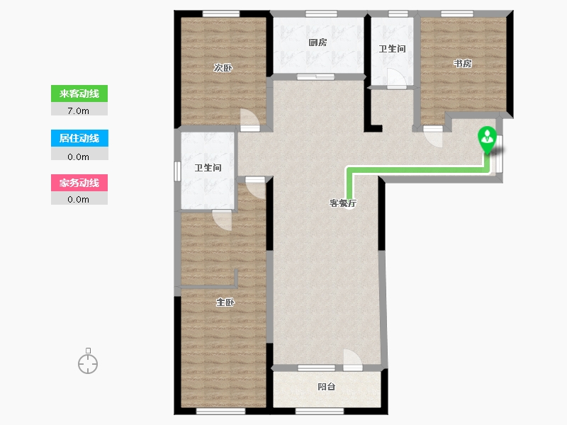 吉林省-长春市-新星宇·书香门第-131.00-户型库-动静线