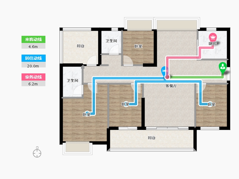 广东省-佛山市-保利碧桂园悦公馆-113.27-户型库-动静线