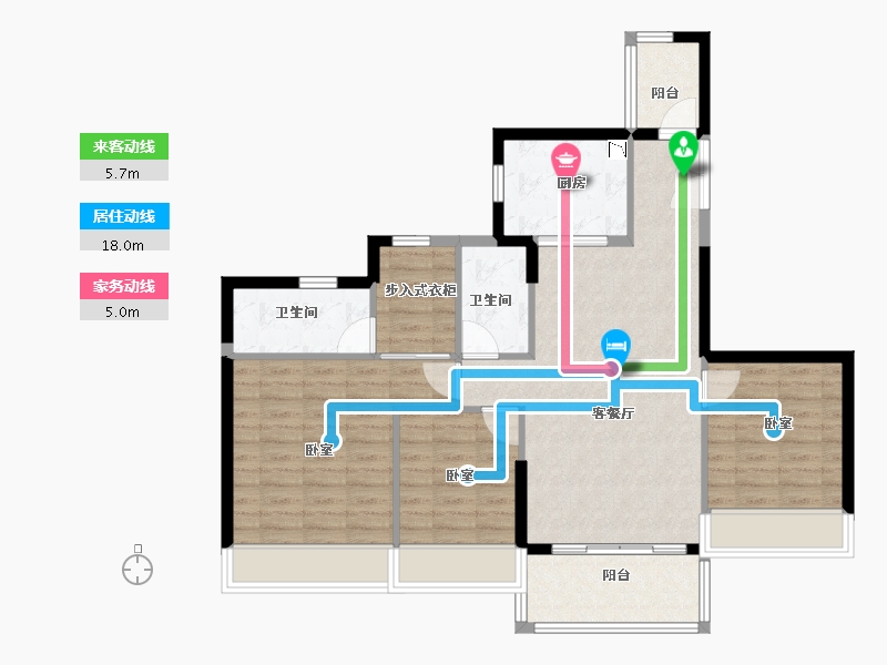 广东省-广州市-时代花城-91.00-户型库-动静线