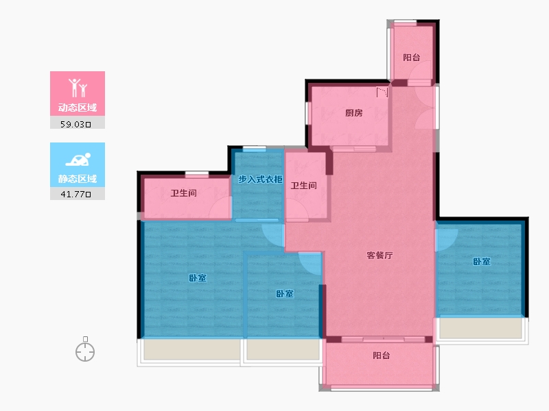 广东省-广州市-时代花城-91.00-户型库-动静分区