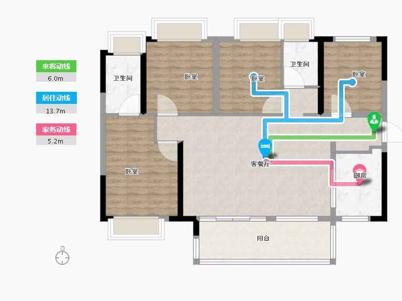 广东省-佛山市-金地海逸悦江-106.01-户型库-动静线