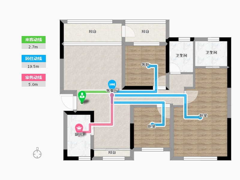 湖南省-长沙市-天元国际公寓-86.04-户型库-动静线