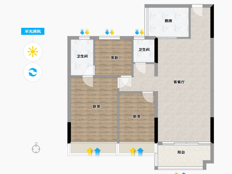 湖南省-郴州市-东方锦绣庄园-102.28-户型库-采光通风