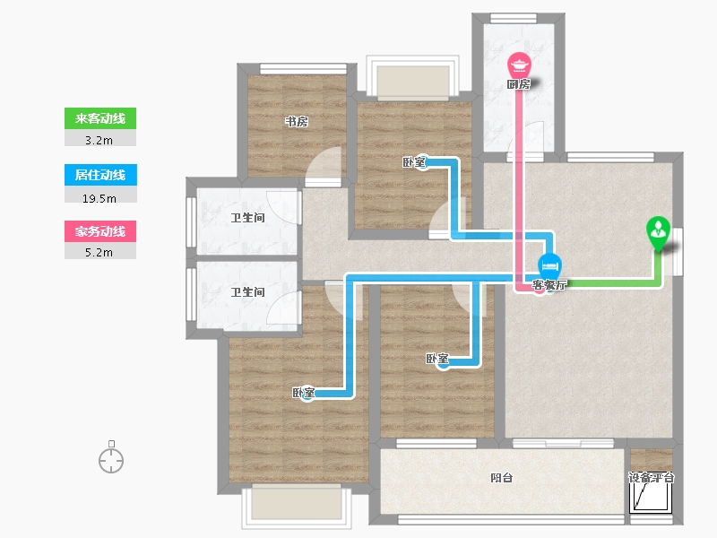 湖南省-怀化市-滨江国际城-95.59-户型库-动静线