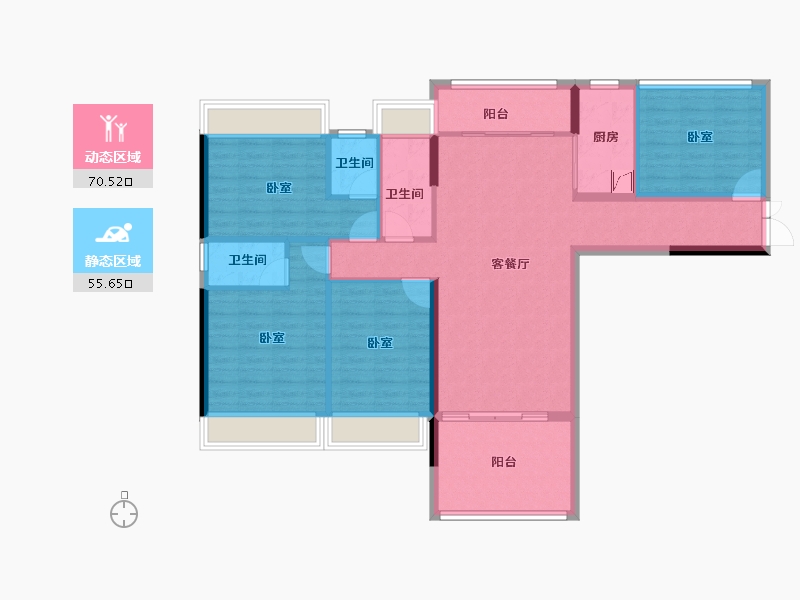 广东省-湛江市-荣轩鼎盛花园-113.63-户型库-动静分区