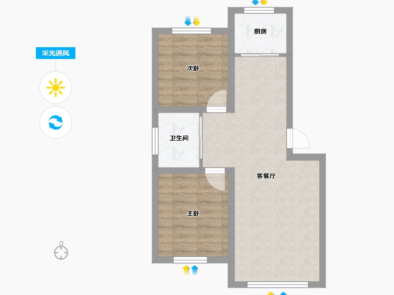 吉林省-长春市-万晟新阳光-51.96-户型库-采光通风