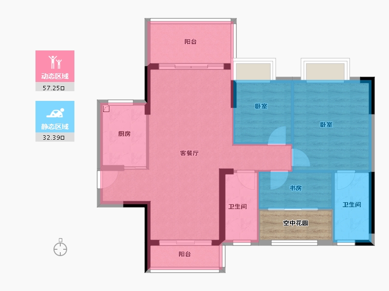 广东省-江门市-华悦·阳光里-85.10-户型库-动静分区