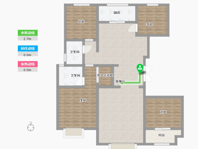 山东省-潍坊市-紫玉兰亭-131.21-户型库-动静线