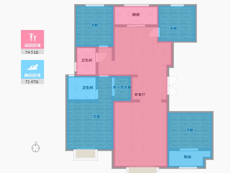 山东省-潍坊市-紫玉兰亭-131.21-户型库-动静分区