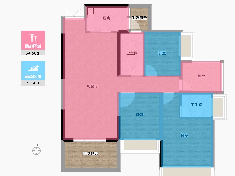 广东省-湛江市-华双济海花园-92.30-户型库-动静分区