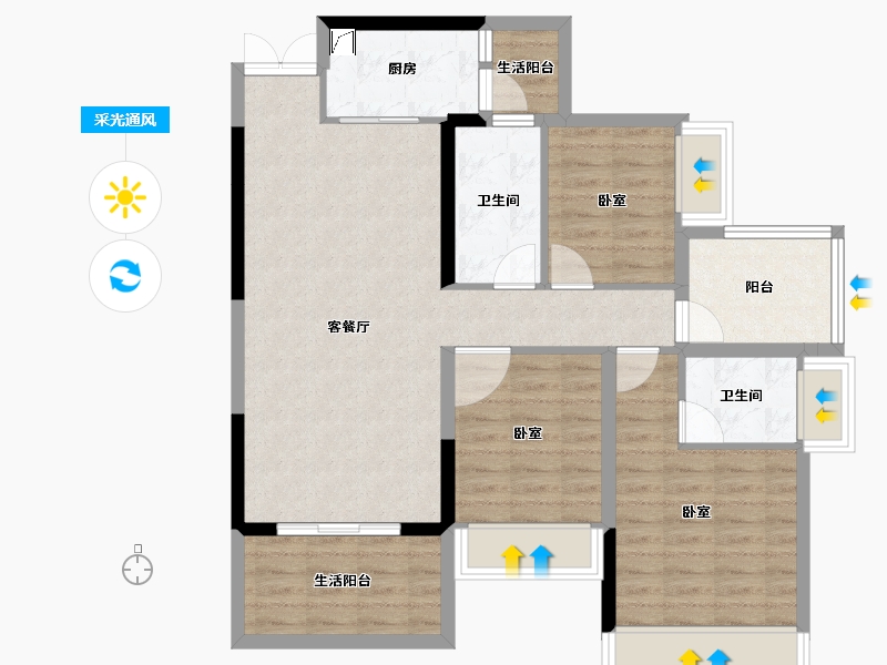 广东省-湛江市-华双济海花园-92.30-户型库-采光通风