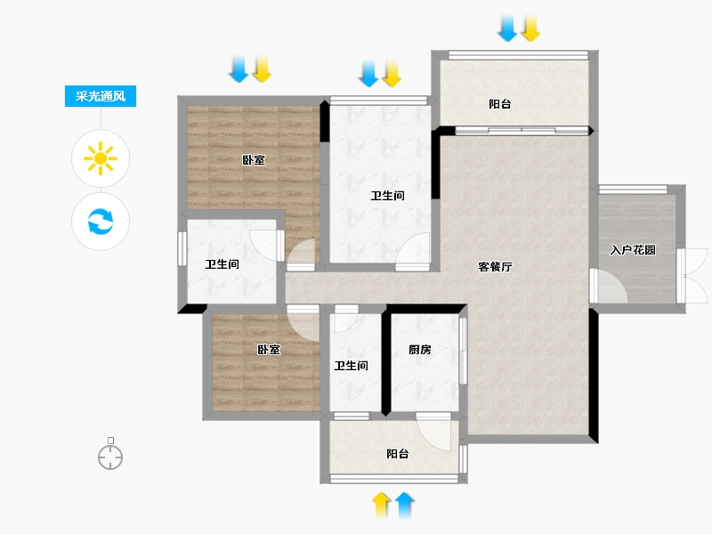 广东省-湛江市-樟树湾金樟水岸-108.00-户型库-采光通风