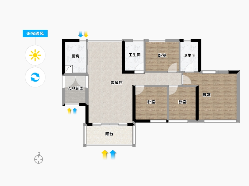 广东省-佛山市-海逸桃花源记-88.96-户型库-采光通风