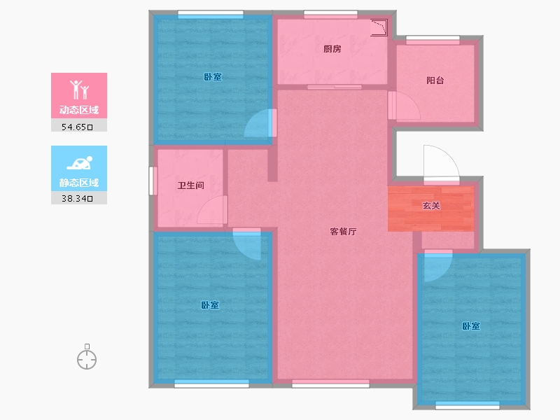 吉林省-长春市-国信南山-82.45-户型库-动静分区