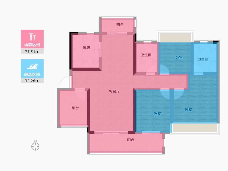 广东省-湛江市-奥园悦时代-96.36-户型库-动静分区