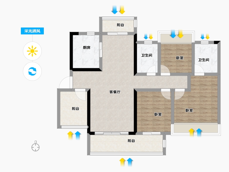 广东省-湛江市-奥园悦时代-96.36-户型库-采光通风