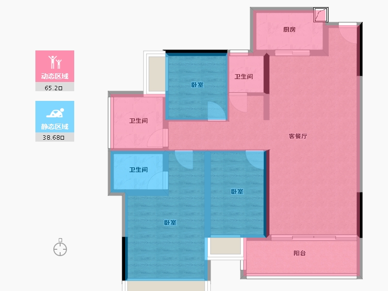 湖南省-郴州市-上品书苑-92.40-户型库-动静分区