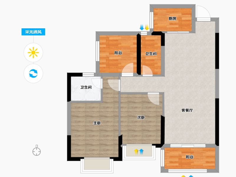 广西壮族自治区-贺州市-泽森·壹品江山-77.22-户型库-采光通风