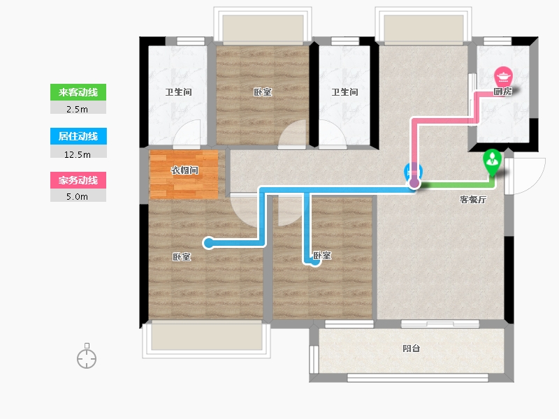 湖北省-孝感市-力标·澴河壹号院-82.73-户型库-动静线