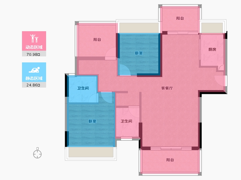 广东省-江门市-东方御璟苑-85.57-户型库-动静分区