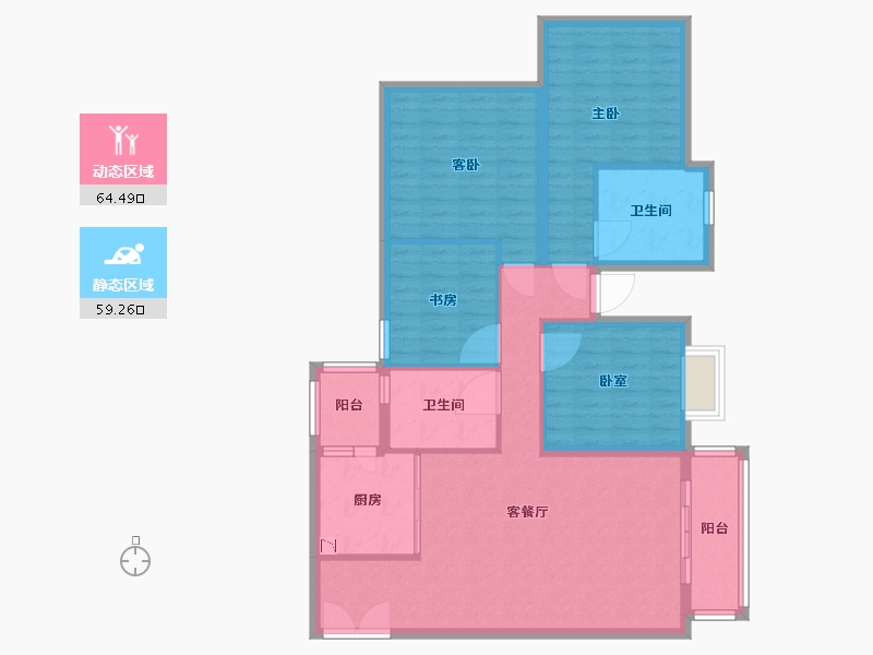 广东省-广州市-时代天韵-111.96-户型库-动静分区